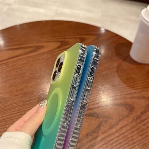 Coque iPhone 15 Pro Max Aurora laser dégradé magnétique de luxe