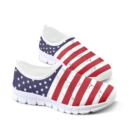Image of Floral Sneakers for Women Colorful Art Shoes for Women Slip On Casual Work Shoes