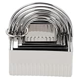 CLISPEED 5 Stück Teiliges Mousse Ring aus Edelstahl mit Griff Quadratische Ausstechformen für Kekse und Kuchen Backzubehör für Torten Dekoration und Fondant Leicht Handlich und Vielseitig