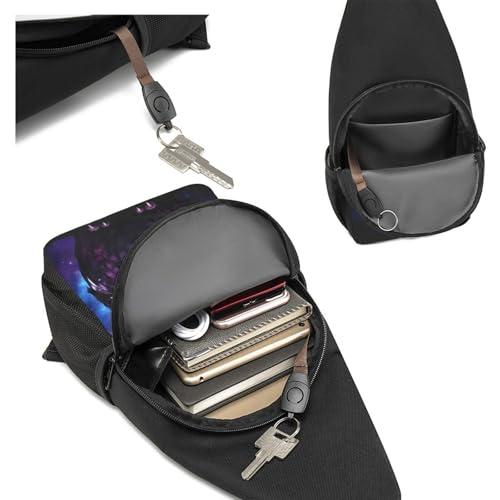 Mochila Sling Crossbody Negra para Uso Diario miniatura 5