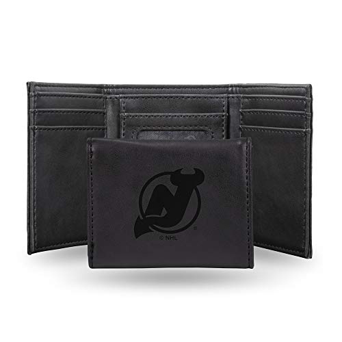 Rico Industries NHL Hockey New Jersey Devils Portefeuille trifold cuir synthétique gravure laser