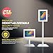 Anti-Theft Height Adjustable Kiosk Floor Stand CTA Secure Lockable Store Kiosk W/Height Adjustable Mechanism | for iPad 7/8/9 iPad Pro 11” Inch Samsung & Microsoft Tablets - White (PAD-PARAFDW)