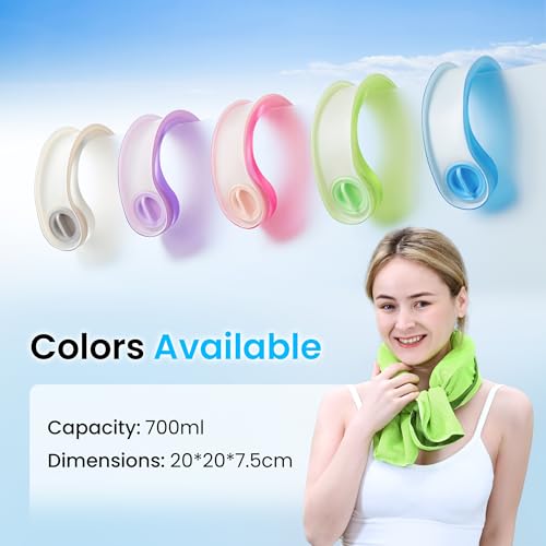 samply Reusable Ice Packs for Neck and Shoulder, Cold Compress, Relief of Pain, Swelling, Sprains, Office Pressure, Wearable Neck Cooler Towels of Cooling Wraps for Hot Weather,Mint Green — view 3