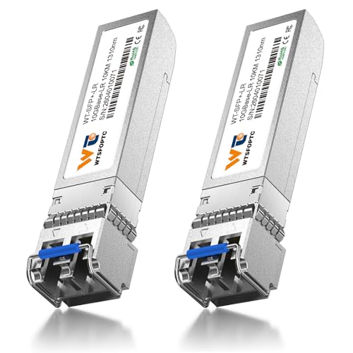 Image of 2 Pack 10G SFP+ LR Module, 10GBase-LR 1310nm Single-Mode Transceiver | up to 10km, SMF 10Gb Module for Data Centers, Enterprise Networking, Compatible with Cisco SFP-10G-LR, Mikrotik, Netgear