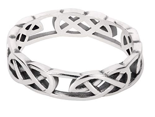 Closeoutwarehouse 925 Sterling Silver Celtic Wicca Pagan Eternity Ring (Sizes 2-15) (Silver, 7) #TOP2