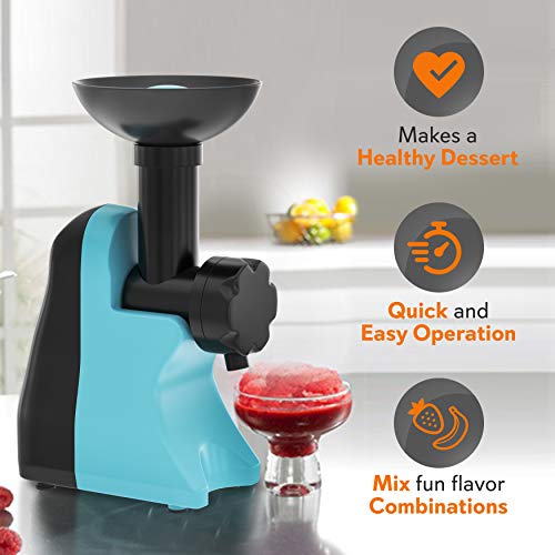 Nutrichef Ncim30 Electric Maker Fruit Sorbet Machine Makes Healthy Vegan Ice Cream Desserts, Soft Serve Gelato, Smoothie, Slushie, Frozen Dairy Free Yogurt W/Recipe Book, One Size, Blue #TOP1