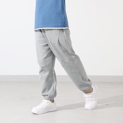Boys Straight Leg Sweatpants Lightweight Elastic Waist Pants Fashion Causal Workout Joggers with Pockets 4-13 Years4
