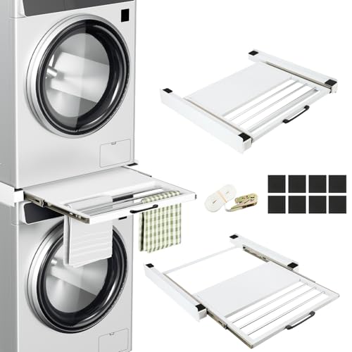 Peviasot Cadre intermédiaire pour machine à laver, machine à laver, sèche-linge universel, kit empilable pour machine à laver et sèche-linge avec porte-serviettes, pour machine à laver et sèche-linge