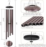 66" Large Wind Chimes for Outside Deep Tone, 6 Thickened ⌀ 1.2" Tubes Tuned Relaxing Melody Wind Chime, Windchimes Outdoors for Garden Patio Decor, Great Gift Idea for Your Loved One (Bronze, 66")