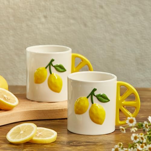 Taza artesanal Bico con asa limón 16 oz miniatura 5