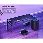 AODK L Shaped Gaming Desk with 4 Drawers, 61" Reversible Home Office Desks with Power Outlets, L Shaped Computer Desk with USB Charging Port and Host Stand, Corner Desk, Easy to Assemble, Black - Image 3