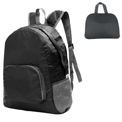 Mochila Plegable Ultraligera Pequeña Mochila de Viaje para Hombre Mujer Viaje Excursiones Cortas Senderismo (Negro) Mochila Plegable Ultraligera Pequeña Mochila de Viaje para Hombre Mujer Viaje Excursiones Cortas Senderismo (Negro)