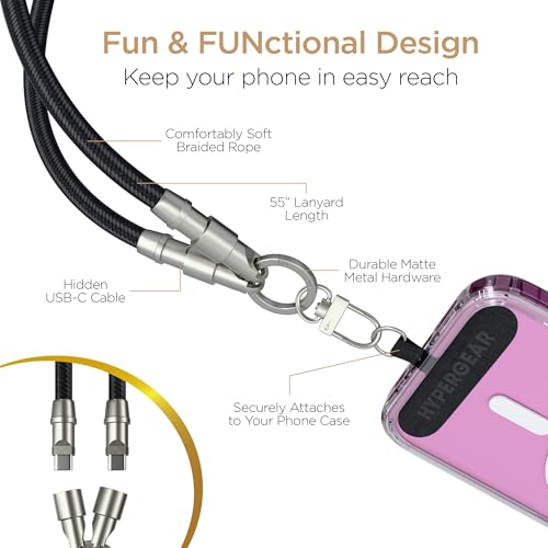 Sangle de téléphone 2 en 1 avec câble de charge USB-C intégré HyperGear
