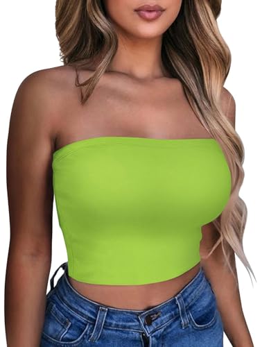 Image of Summer Tube Tops Basic Crop Tops for Women Strapless Tank Casual Tunics Sexy Short Shirts 2026