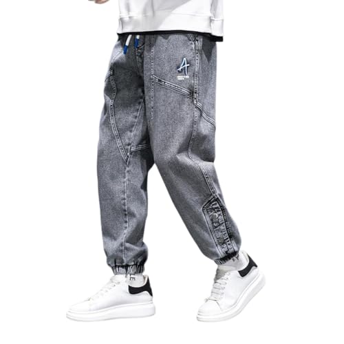 Denim Joggers Men Hip Hop Cargo Jeans Streetwear Casual Athletic Harem Pants