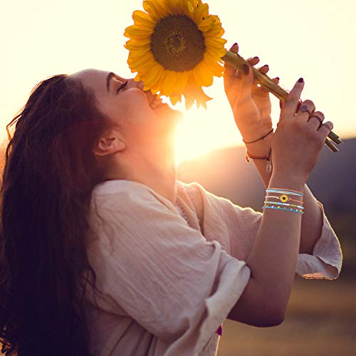Vu100 String Bracelets Ankle For Teen Girls Gifts Sunflower Bracelet Aesthetic Boho Surfer Bracelet For Women Handmade Braided Rope Charms Bracelet Mexican Bracelets Cute Friendship Bracelets Girls #TOP4