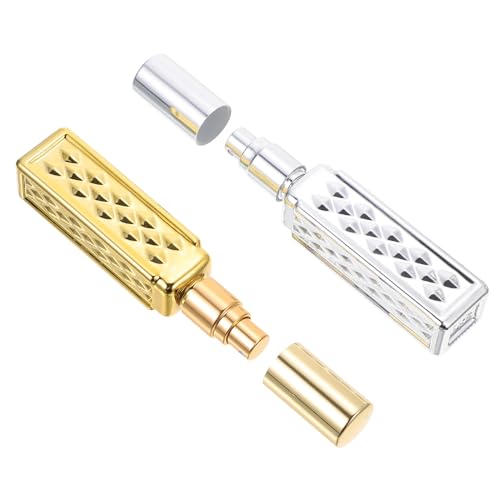 Alipis Frascos de Perfume de Vidrio Recargables 15Ml Spray Portátil sin Fugas Set de 2 Unidades 1 Dorado y 1 Plateado Botellas Pequeñas para Viaje y Almacenamiento de Fragancias