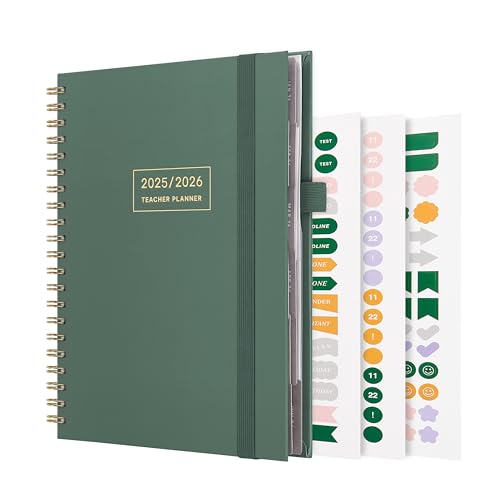 And Per Se Teacher Planner 2025-2026 Academic Year -Teacher Lesson Planner from July 2025 to June 2026, 8.5' x 11', Weekly & Monthly Planning for Teachers with Monthly Tabs, Stickers (Forest Green)