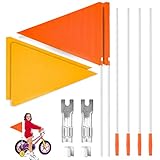 🚩【Helle Farbwarnung】：Die gut sichtbare Fahrradwarnflagge wird schnell und einfach erkannt und bietet jungen und alten Radfahrern mehr Sichtbarkeit, um sicher zu fahren.