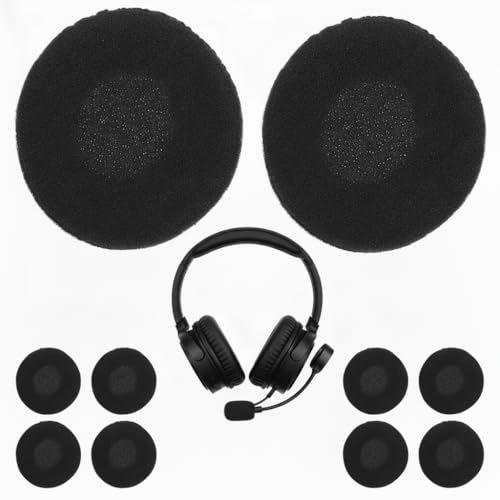 DOITOOL Copri Cuffie Universali : 10 Pezzi Di Cuscinetti Auricolari in Schiuma Nera Spugna per Cuffie 40 Mm Copri Auricolari Universali per Comfort E Sostituzione Copricuffie Universale