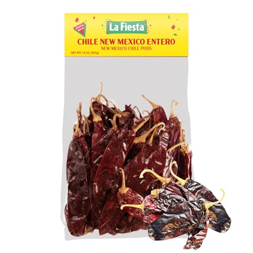 La Fiesta New Mexico Dried Whole Chile Pods, 16 oz Bag – Mild, Earthy Flavor for Sauces, Enchiladas, and Tamales – Authentic Flavor – Trusted Since 1954