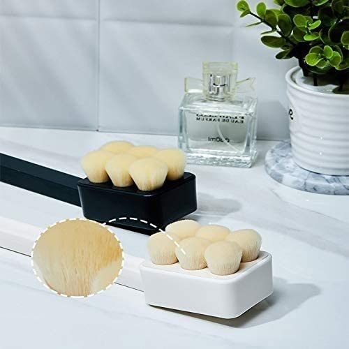 Depurador de baño, esponja de ducha, cepillo corporal, esponja vegetal, ducha, esponja corporal, ducha de esponja, exfoliante, pelota de baño, mango largo, cepillo de baño de pelo suave, toalla de bañ