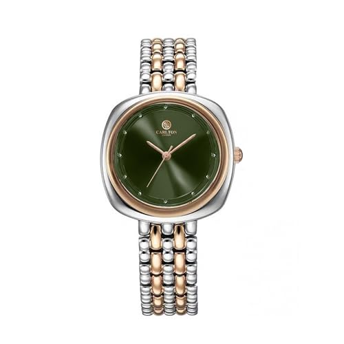 Image of Carlton London Women Celeste Analog Watch, Square Dial, Stainless Steel Strap, Quartz Movement, 30M Water Resistant, Casual Wear