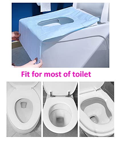 20 Pcs Extra Large 23.6 Inch x 15.8 Inch Blue Disposable Toilet Seat Covers Individually Wrapped Travel Essentials, for Public Restrooms Airplane Camping (blue, 20pcs)