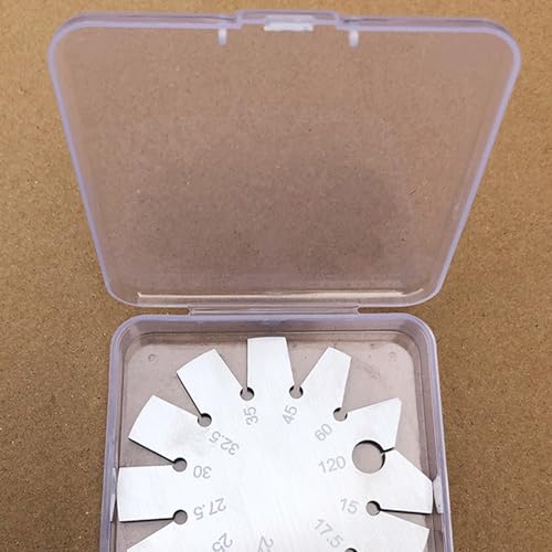 Winkellehre-Schablone, Edelstahl, runde Form, Schräglehre, Winkelsucher für Holzbearbeitungsklingen, Meißel, Hobel, professionelles Präzisionswerkzeug