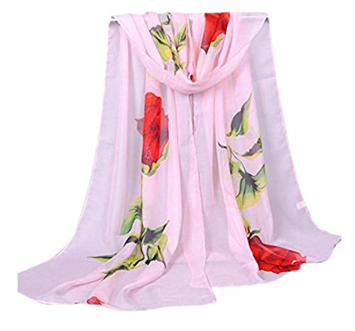 Preisvergleich Produktbild Hniunew Seidenschal Chiffonschal Damen Eleganter Schal Schaltuch Rose Schal Sonnenschutz Seidenschals Geschenk,Schal Aus Reiner Seide Leicht Seidentuch Hautfreundlich Schal Scarves