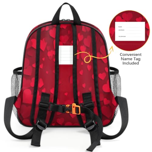 Sac à dos décontracté enfant Saint-Valentin cartable mixte rouge - 3