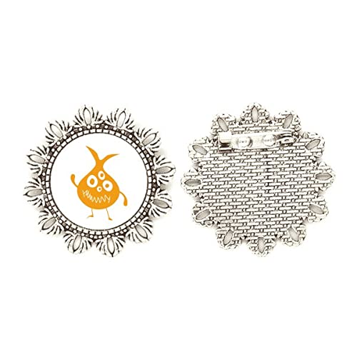Broche de plata criatura alienígena amarilla para lucir en solapas de invierno