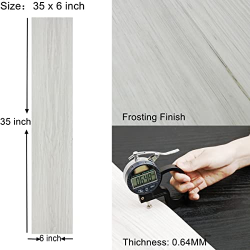 Peel and Stick Floor Tile, Vinyl Plank Flooring, Natural Wood Look, Self Adhesive Durable and Waterproof for Transfer Bedroom, Kitchen, RV, Bathroom and Living Room, 35in×6in (40 PCS) - Thumbnail 6