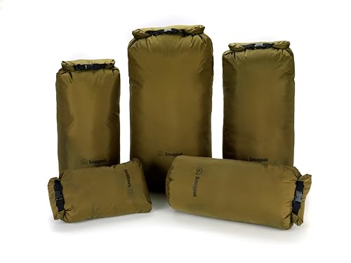 Snugpak Dri-Sak WGTE - 100% Waterproof Dry Bag with Roll-Down Closure, Non-Freeze Buckles - Dry Sack for Adventures, Hiking, Camping, Kayaking - Protects from Water, Dust, Sand - Coyote - 13L