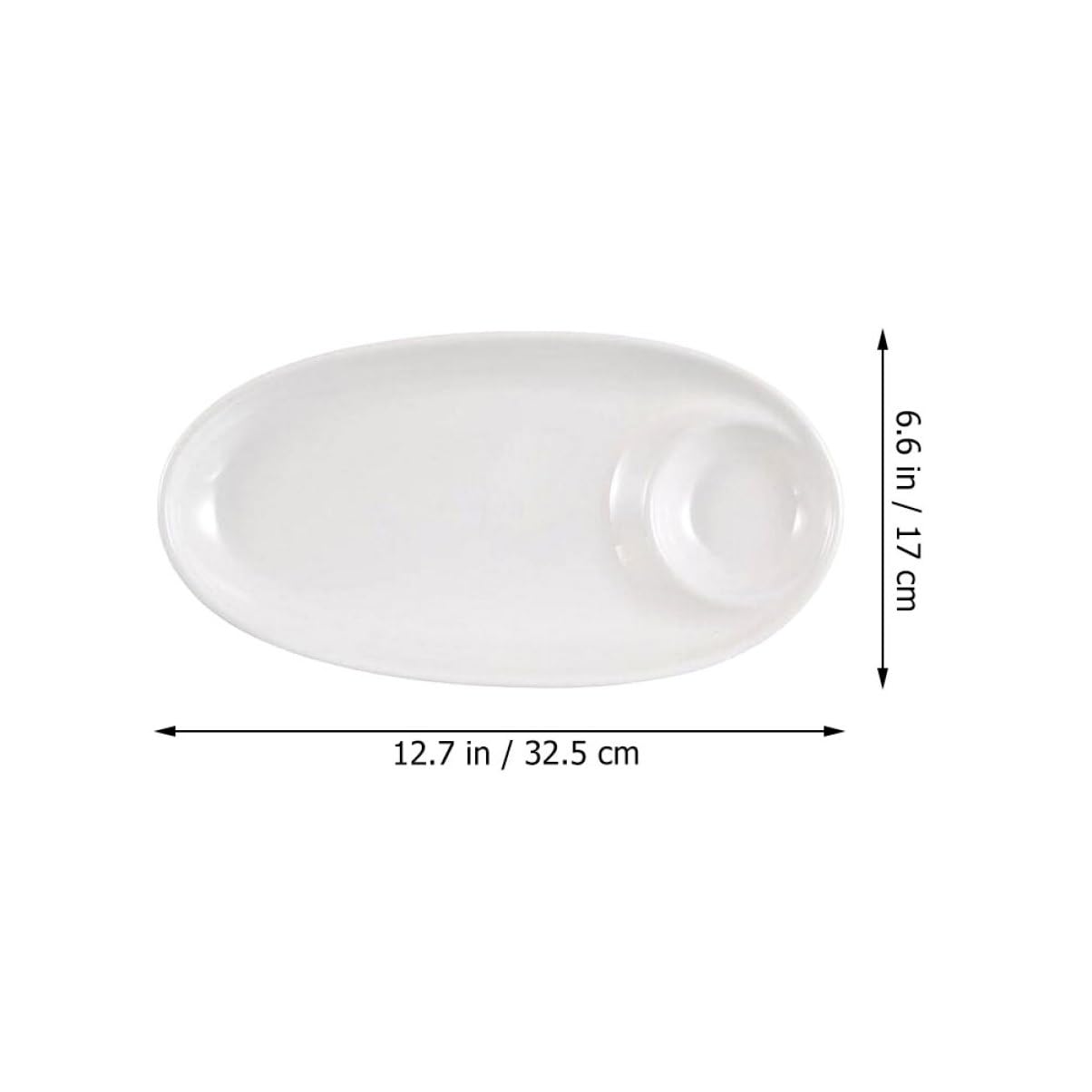 SOLUSTRE Cute Ceramic Dumpling Plate Divided Dinner Breakfast Dish for Sushi Appetizers and Condiments Elegant Serving Plate for Home and Restaurant Use