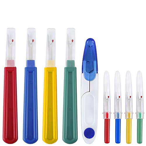 9 Piezas Destripador de Costuras y Puntadas Desgarrador de Costuras Juego de Desgarrador de Costuras con Funda Protectora para Ropa, Pantalones, Cortinas, Punto de Cruz y Gorros Cover