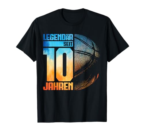 10. Geburtstag Retro Basketball Spieler 10 Jahre Junge Kind T-Shirt 10. Geburtstag Retro Basketball Spieler 10 Jahre Junge Kind T-Shirt