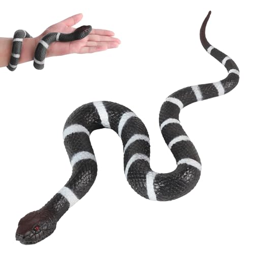 ZHMKYD13 serpente di gomma, giocattolo serpente serpente figura serpente in gomma puntelli da giardino per tenere lontani uccelli/gatti o oggetti di scena da giardino, scherzi