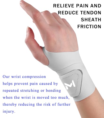 Image of 2 Pcs Soft Wrist Brace, Adjustable Wrist Support for Sprains, Fitness, Sports,Carpal Tunnel, Weightlifting, Wrist Compression Strap Pain Relief Wear Anywhere, Fits 6 inch to 8.3 inch(Gray)