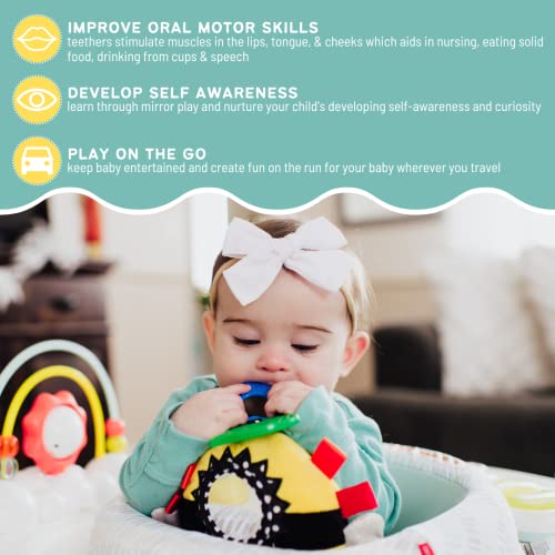 Kalianii Squish 'N Play Bee Activity Toy- Multi-Sensory Learning Baby Toy - Stroller Toy, Car Seat Toy, Tummy Time Toy, Teether Toy, Baby Gift- With Mirror, Rattle & Taggies #TOP2