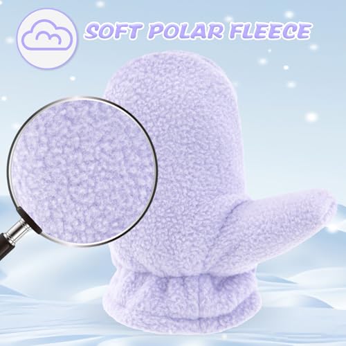 Image of BAVST Baby Toddler Winter Mittens Girls Warm Fleece Lined Gloves Kids Sherpa Lined Mittens for Boys