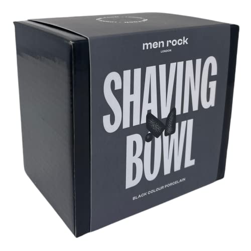 Men Rock Rasierschale aus Porzellan mit Griff, Elegantes Schwarz, 1 Stück - Image 6