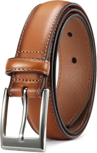 Image of Contacts Men's Genuine Leather Pin Buckle Belt | Leather Belt for Men Classic Designs for Work & Business Casual