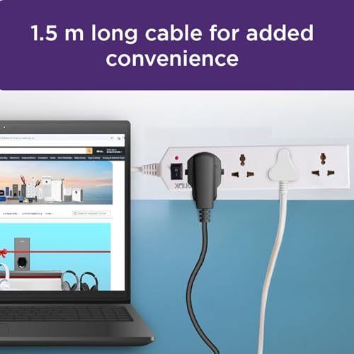 Image of EcoLink Defender Surge & Spike Guard 1.5 M | 4 Socket Extension | Surge Protection | Heavy-Duty Cable | Home & Office | Pack of 1