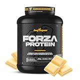 BigMan | Forza Protein 2kg | Proteína 80% | Aislado proteína Soja + Concentrado proteína Whey | Creatina | Alto Contenido en Proteínas y Recuperador (2,1Kg, Chocolate Blanco)