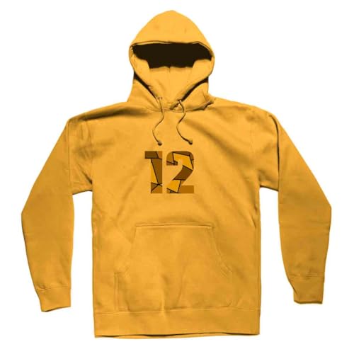 Sweat numéro 12 jaune d'or hoodie unisexe aux finitions soignées