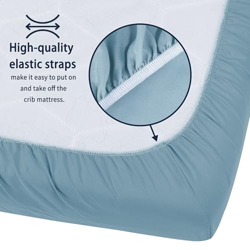 Pack and Play Sheets Fitted, 2 Pack Pack n Play Sheets for Graco Pack n Play Mattress, Unisex Playard Sheets for Boys Girls (Clouds & Dark Green)
