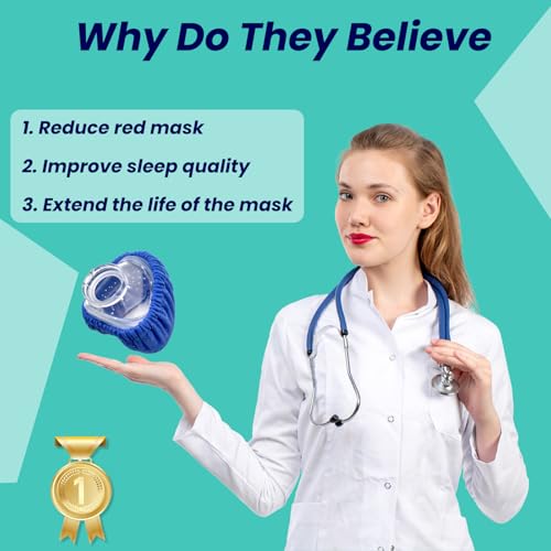 NATAKU 8-Pack Reusable CPAP’ Nasal Mask Liners for ResMed N20, C Pap Mask Covers with Breathable Fabric Cushion - Reduces Pressure Marks & Leaks for Comfort Night Sleep, Machine Washable