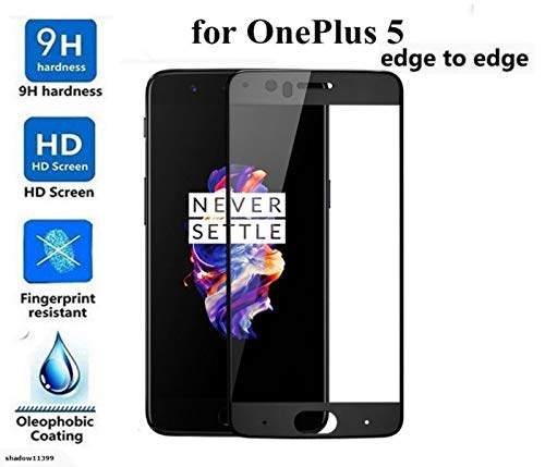 YCNEX Premium 2.5D 0.33mm Pro+ Anti-Fingerprints & Oil Stains Coating HD+ Tempered Glass Screen Protector with Packaging Kit for OnePlus 5 (Black)