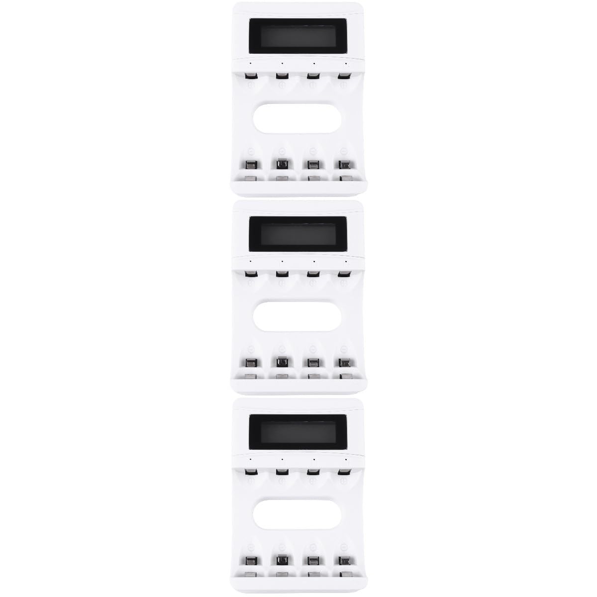 Uonlytech Cargador De Batería Recargable De 3 Piezas Y 4 Bahías con Pantalla LCD para Baterías Recargables C